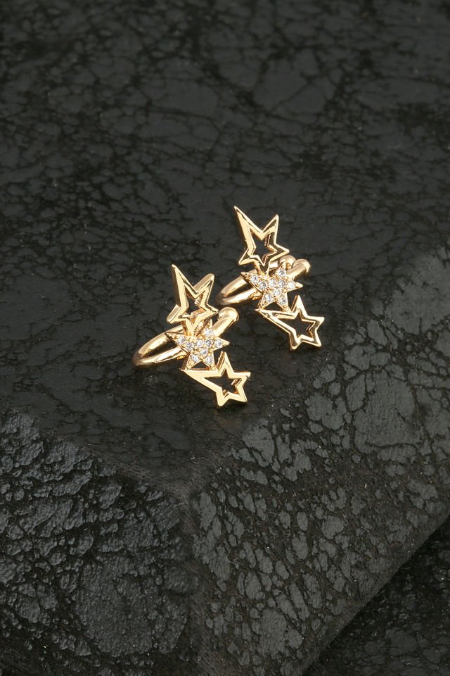 Yıldız Halka Gold Küpe