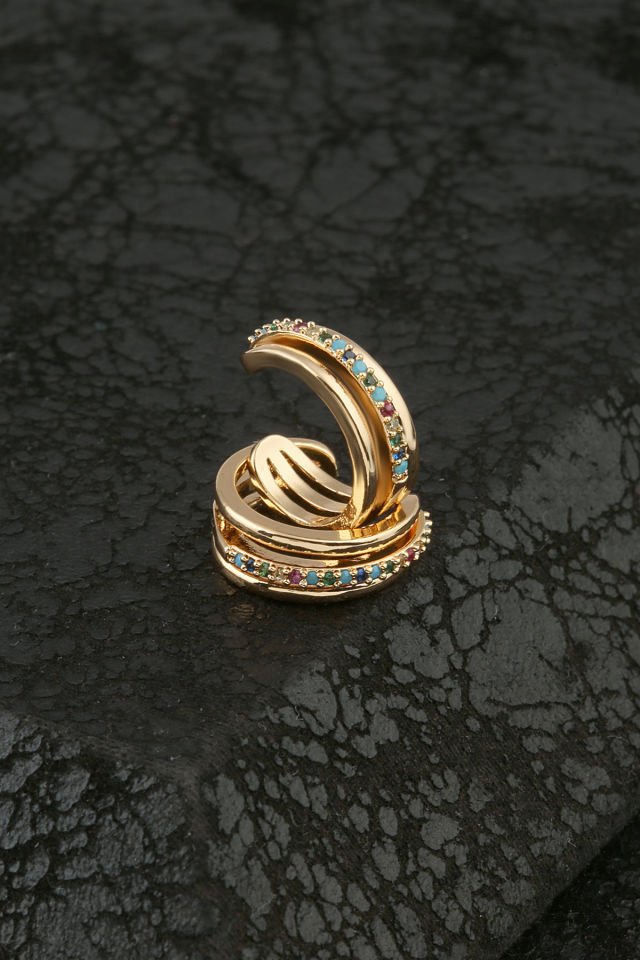 Zirkon Taşlı Halka Model Kıkırdak Küpe