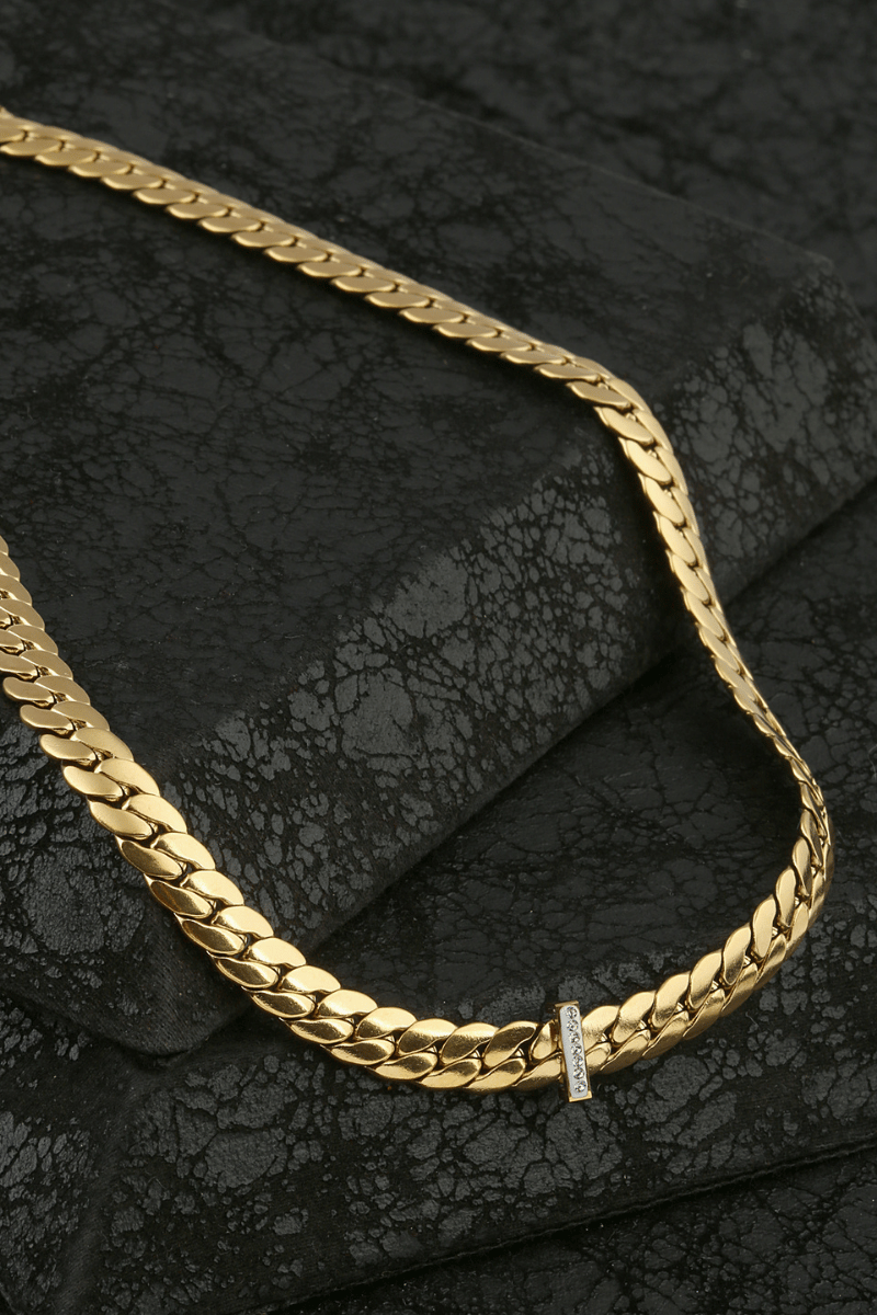 Balık Sırtı Gold Kolye