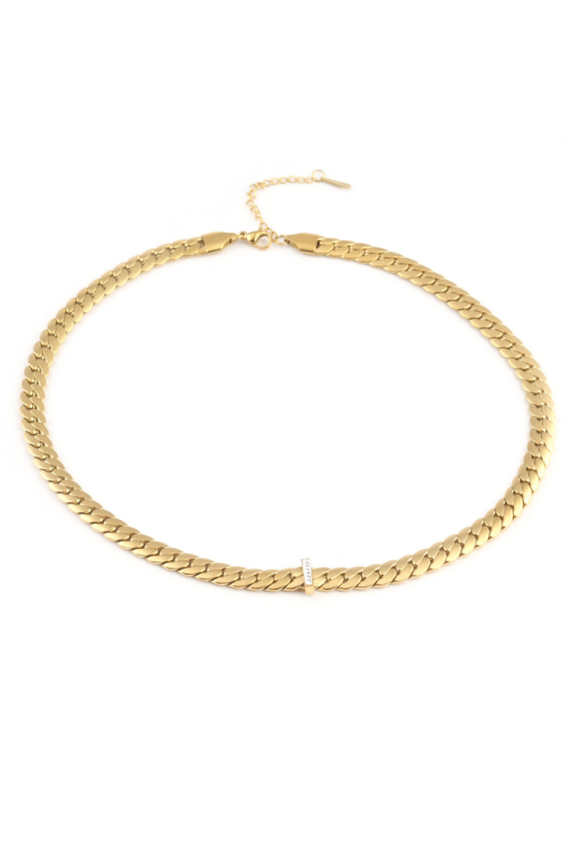 Balık Sırtı Gold Kolye