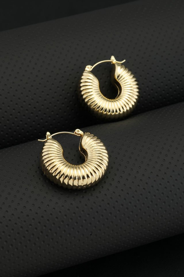 Salyangoz Model Pirinç Küpe